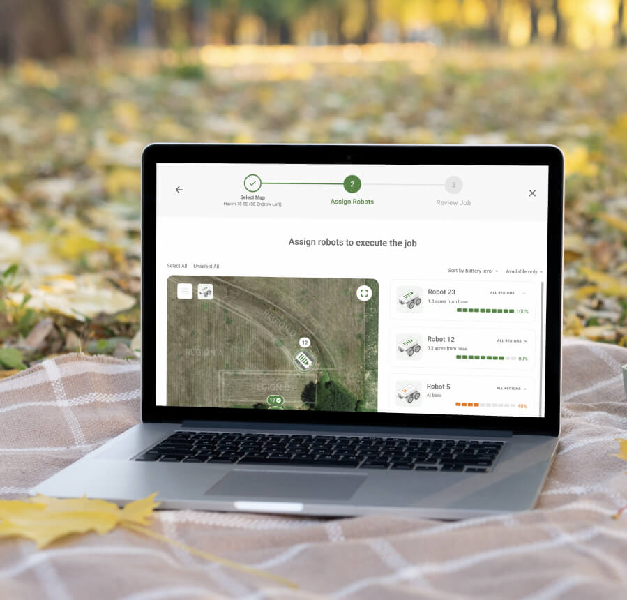 Robot operations dashboard with map view and exception handling controls