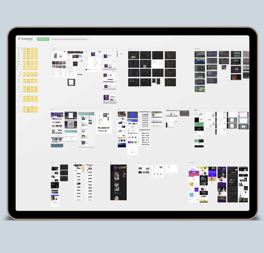 Music collaboration platform desktop interface showing project organization and creative tools