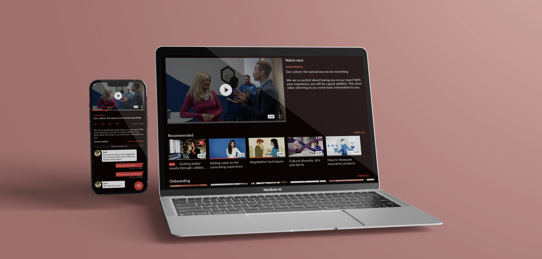 Cross-device retail employee onboarding platform