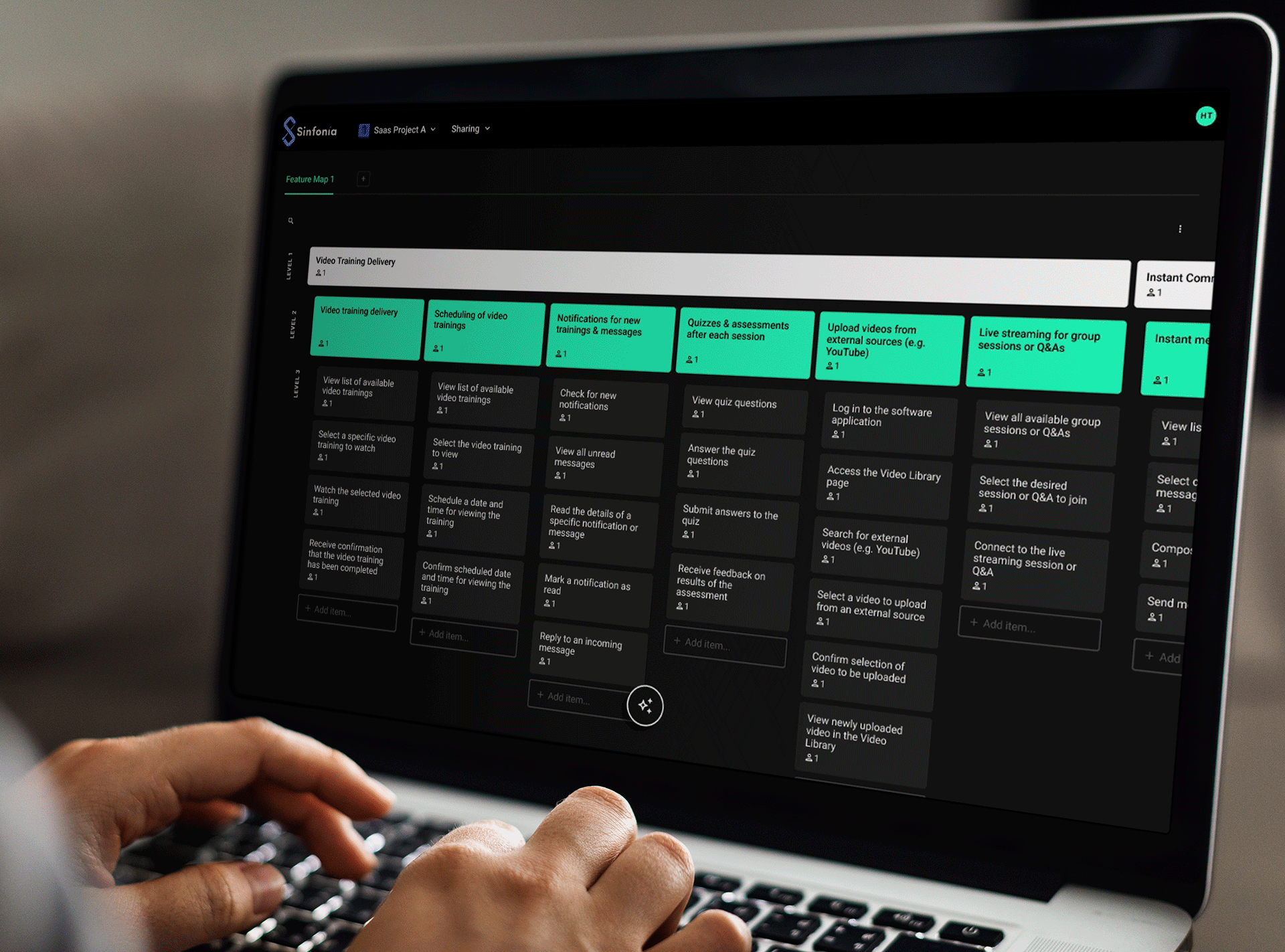 Sinfonia virtual product assistant AI interaction demo